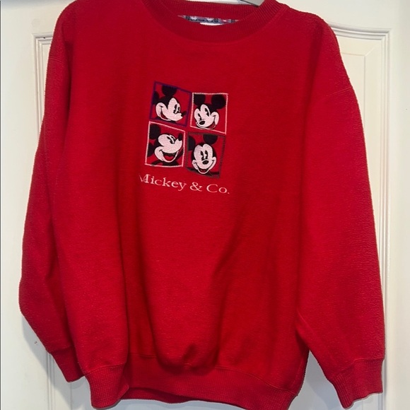 Vintage Sweaters - Vintage 80s/90s Mickey & Co. Red Fuzzy Sweatshirt